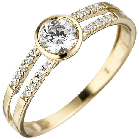 Gelbgold 333 Ring Trauringe Gelbgold (333) Mit Brillant 0,33