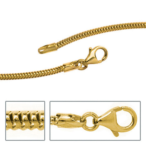 Schlangenkette aus 585 Gelbgold 1 9 mm 42 cm Gold Kette Halskette Goldkette