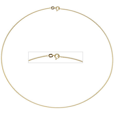 Halsreif 925 Sterling Silber gold vergoldet 1 1 mm 42 cm Kette Halskette