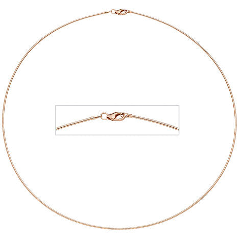 Halsreif 925 Sterling Silber rotgold vergoldet 1 1 mm 42 cm Kette Halskette