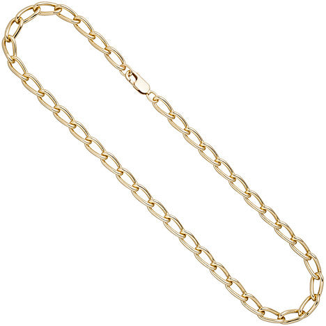 Lang-Panzerkette 925 Sterling Silber gold vergoldet 6 9 mm 45 cm Kette Halskette