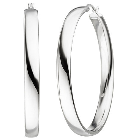 silver smooth thin creoles about 18mm - Goldberg silver smooth thin creoles about 18mm - Goldberg