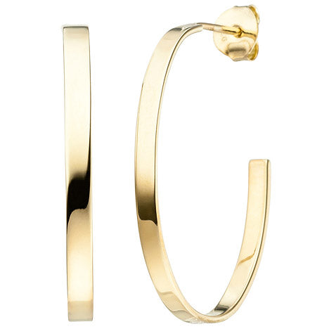 Halbcreolen oval 925 Sterling Silber gold vergoldet Ohrringe