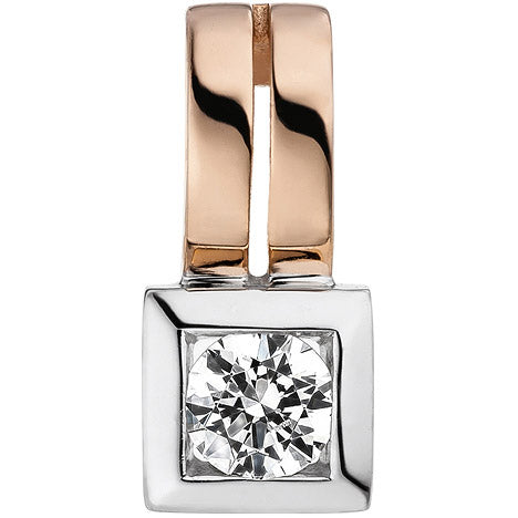 Anhänger 375 Gold Rotgold bicolor 1 Zirkonia Rotgoldanhänger