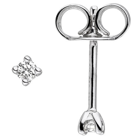 Ohrstecker 585 Gold Weißgold 2 Diamanten Brillanten Ohrringe Diamantohrstecker