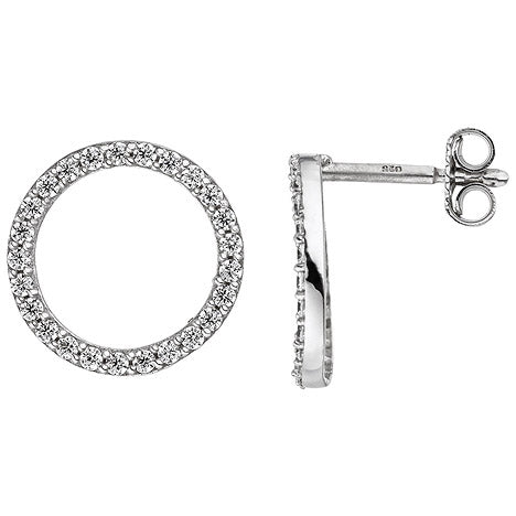 Ohrstecker rund 925 Silber mit Zirkonia Ohrringe Silberohrstecker 12 2 mm