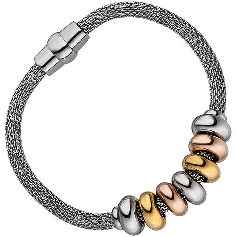 Armband Edelstahl tricolor beschichtet 18 cm mit Magnetverschluss
