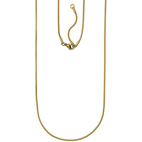 Schlangenkette Edelstahl gold farben 1 5 mm 80 cm Kette Karabiner