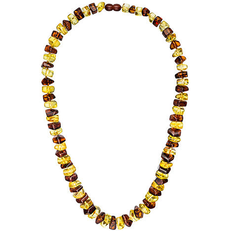 Kette Collier Bernstein bicolor 58 cm Halskette Bernsteinkette Bernsteincollier