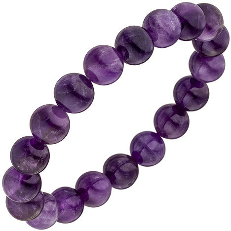 Armband Amethyst lila violett 19 cm Amethystarmband Edelsteinarmband elastisch