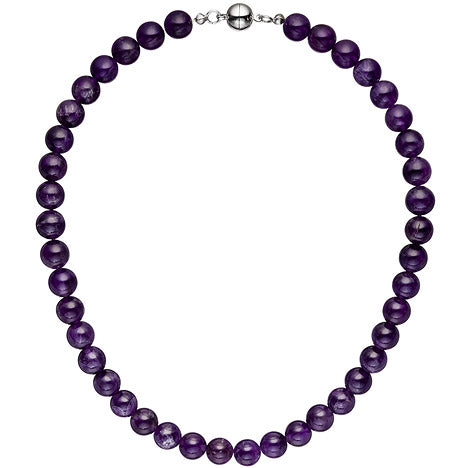 Halskette Kette Amethyst lila violett 44 cm Amethystkette Steinkette