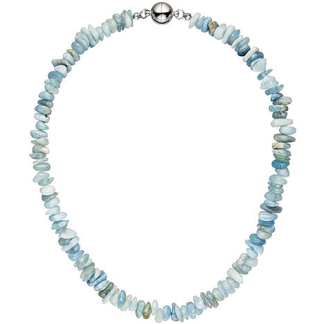 Halskette Kette Aquamarin hellblau blau 45 cm Aquamarinkette Steinkette