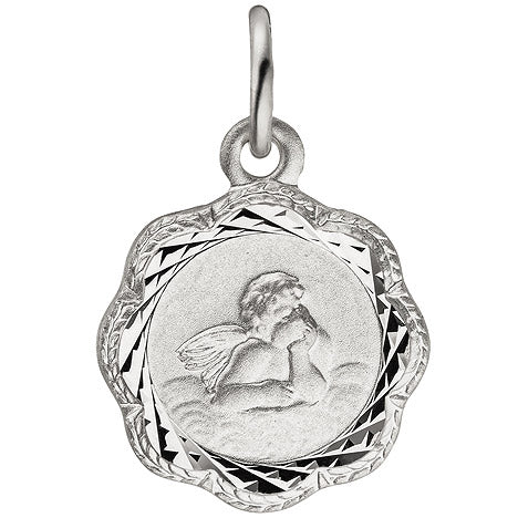 Anhänger Engel Schutzengel 925 Sterling Silber teil matt Silberanhänger