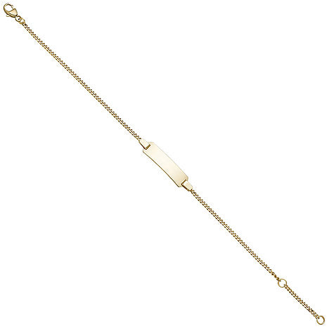 Schildband 333 Gold Gelbgold 18 cm Baby Kinder Gravur ID Armband