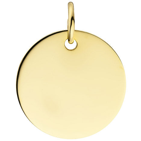 Anhänger Gravur Gravurplatte rund 585 Gold Gelbgold Goldanhänger