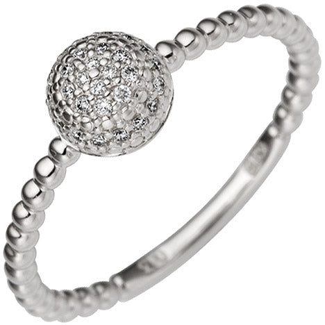 Damen Ring zart 585 Gold Weißgold 29 Diamanten Brillanten 0 13ct. Weißgoldring