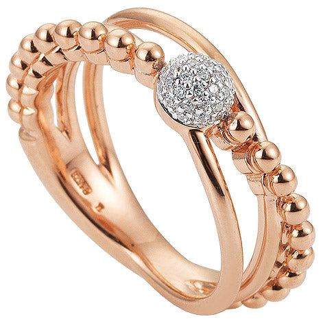 Damen Ring 585 Gold Rotgold Roségold 31 Diamanten Brillanten Roségoldring