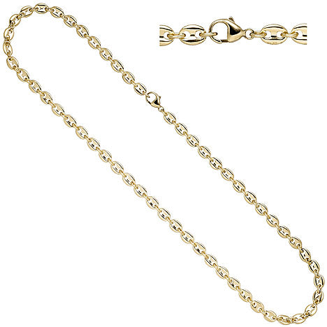 Halskette Kaffeebohnen Kette 585 Gold Gelbgold 50 cm Goldkette