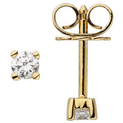 Ohrstecker 585 Gold Gelbgold 2 Diamanten Brillanten 0 14 ct. Ohrringe