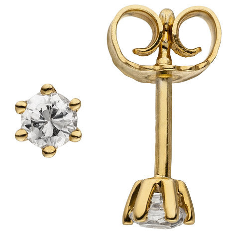 Ohrstecker 585 Gold Gelbgold 2 Diamanten Brillanten 0 24 ct. Ohrringe