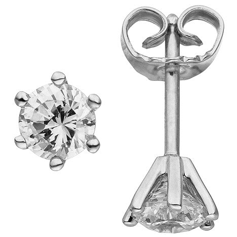 Ohrstecker 585 Gold Weißgold 2 Diamanten Brillanten 1 00 ct. Ohrringe