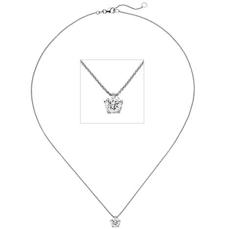 Collier Kette mit Anhänger 585 Gold Weißgold 1 Diamant Brillant 1 0 ct. 45 cm