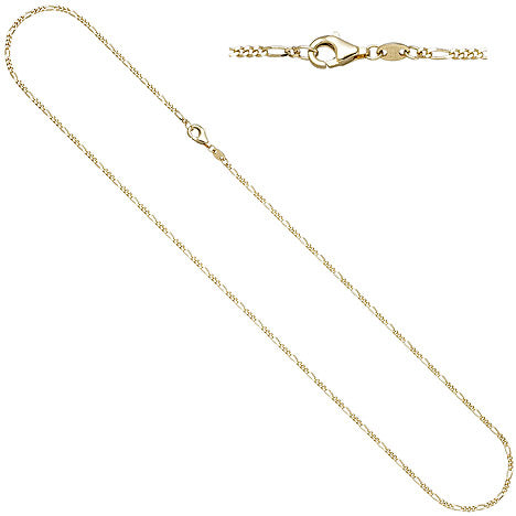 Figarokette 333 Gold Gelbgold diamantiert 1 7 mm 45 cm Kette Halskette Goldkette