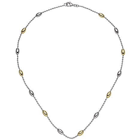 Collier Halskette 925 Sterling Silber bicolor vergoldet 45 cm Kette Silberkette