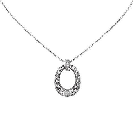 Collier 925 Sterling Silber 24 Zirkonia 45 cm Silberkette Karabiner