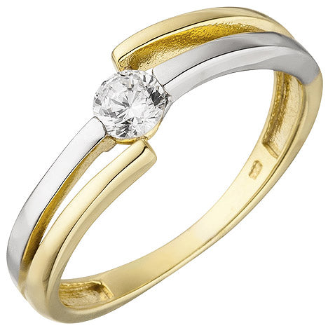 Goldring 333 Ring Damen Ring 333 Gold Gelbgold Weißgold Bicolor