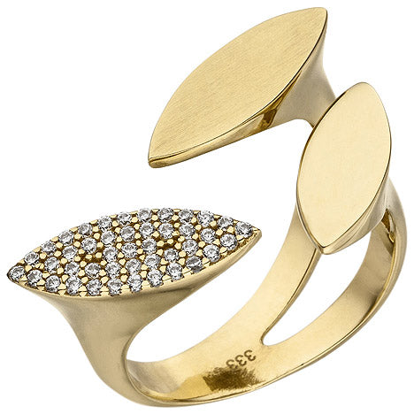 Damen Ring offen 333 Gold Gelbgold 40 Zirkonia Goldring
