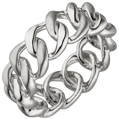 Damen Ring 925 Sterling Silber teil matt Silberring