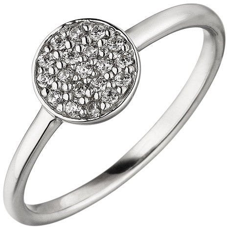 Damen Ring 925 Sterling Silber 19 Zirkonia Silberring