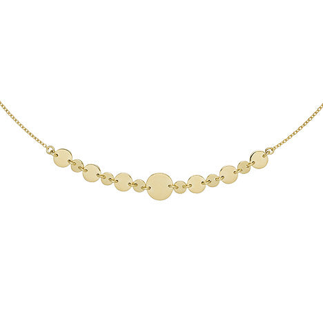 Collier Halskette mit Plättchen 925 Sterling Silber gold vergoldet 45 cm Kette