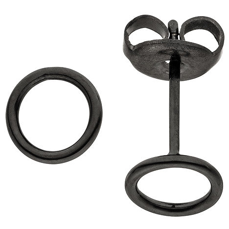 Ohrstecker Kreis Edelstahl schwarz beschichtet Ohrringe