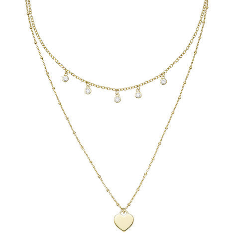 Collier gold vergoldet 925 Silber 5 Zirkonia 43 cm Silberkette Karabiner
