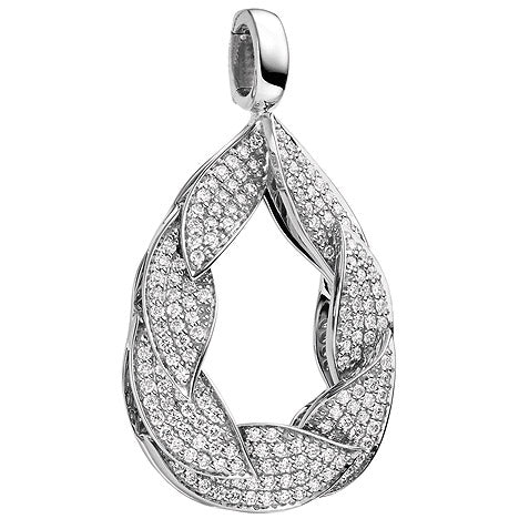 Anhänger Einhänger Tropfen 585 Gold Weißgold 175 Diamanten Brillanten 0 65ct.