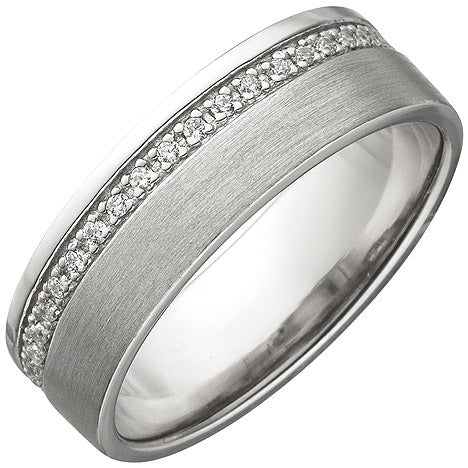 Damen Ring 925 Sterling Silber matt mit Zirkonia rundum Silberring