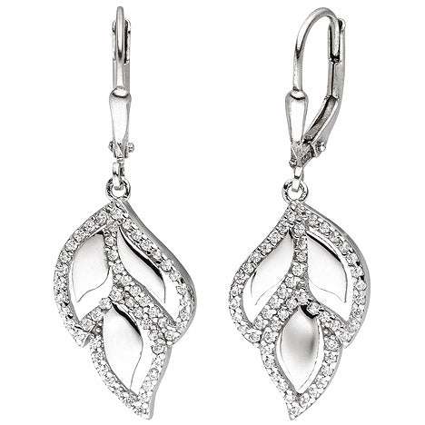 Ohrhänger 925 Sterling Silber 104 Zirkonia Ohrringe Boutons Silberohrringe