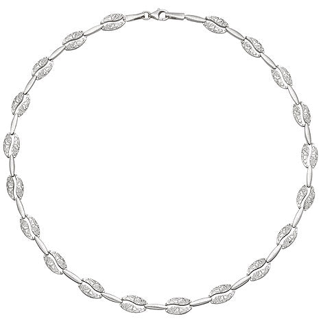 Collier Halskette 925 Sterling Silber gehämmert 45 cm Kette Silberkette