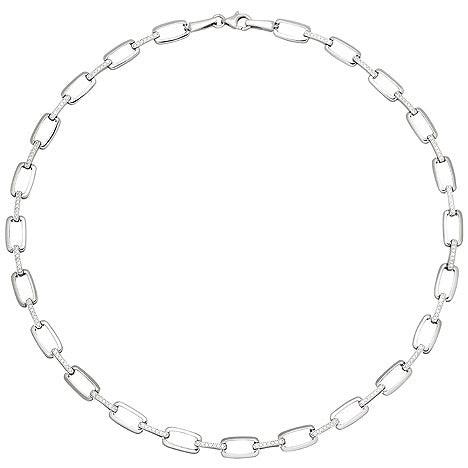 Collier Halskette 925 Sterling Silber 154 Zirkonia 45 cm Kette Silberkette