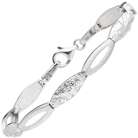 Armband 925 Sterling Silber gehämmert 18 5 cm Silberarmband