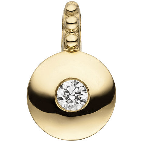 Anhänger 585 Gold Gelbgold 1 Diamant Brillant Diamantanhänger