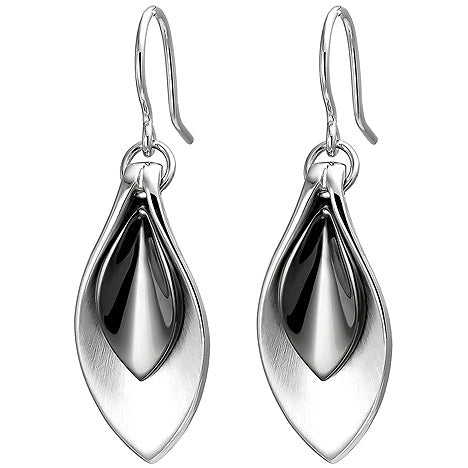 Ohrhänger 925 Sterling Silber bicolor matt Ohrringe Silberohrringe