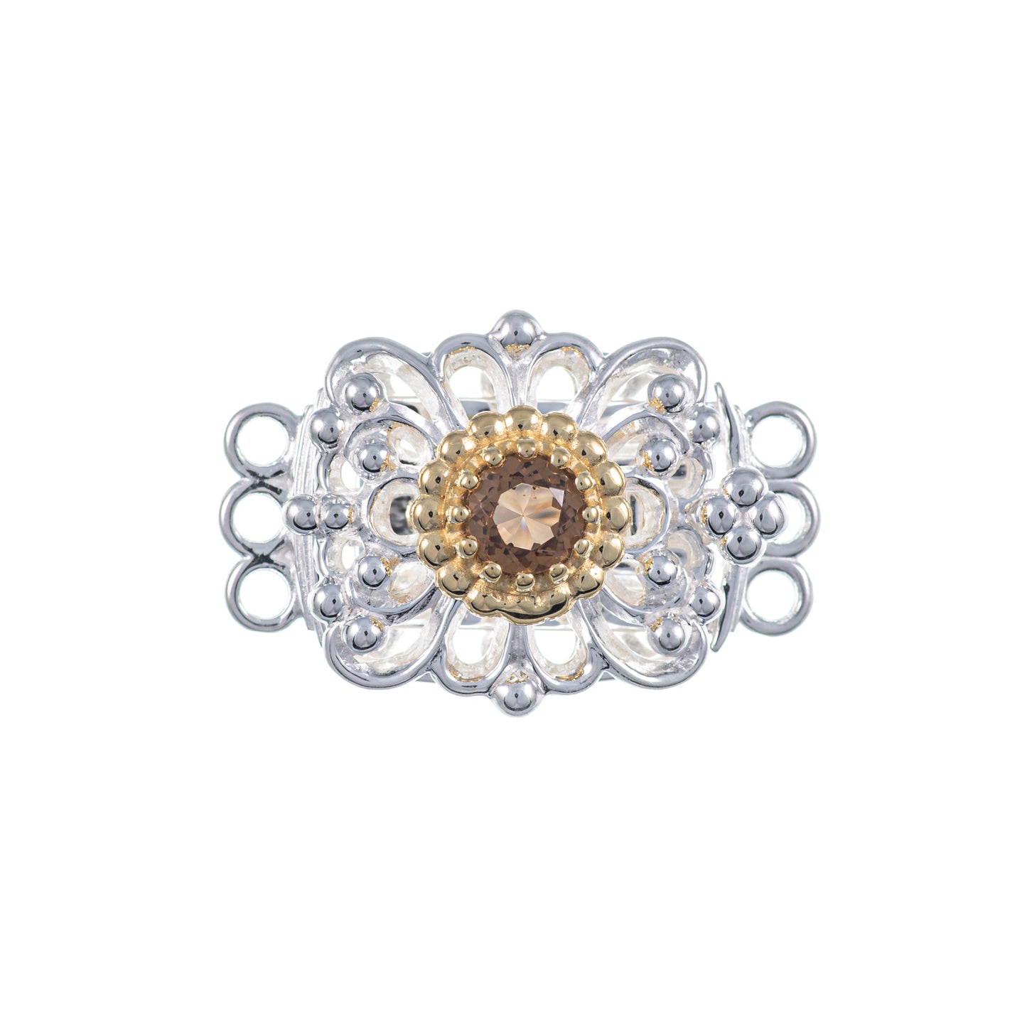 Schließe für Kropfkette 925 Silber Trachtenschmuck cognac