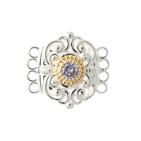 Schließe für Kropfkette 925 Silber Trachtenschmuck flieder