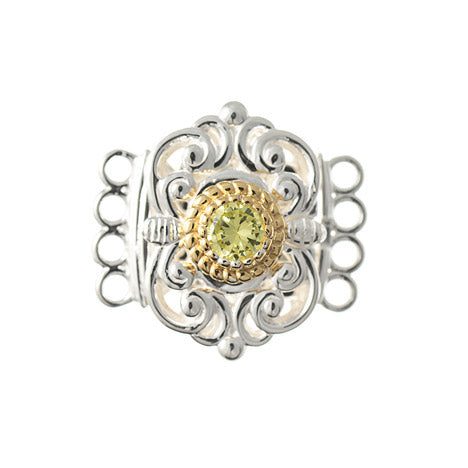 Schließe für Kropfkette 925 Silber Trachtenschmuck hellgrün