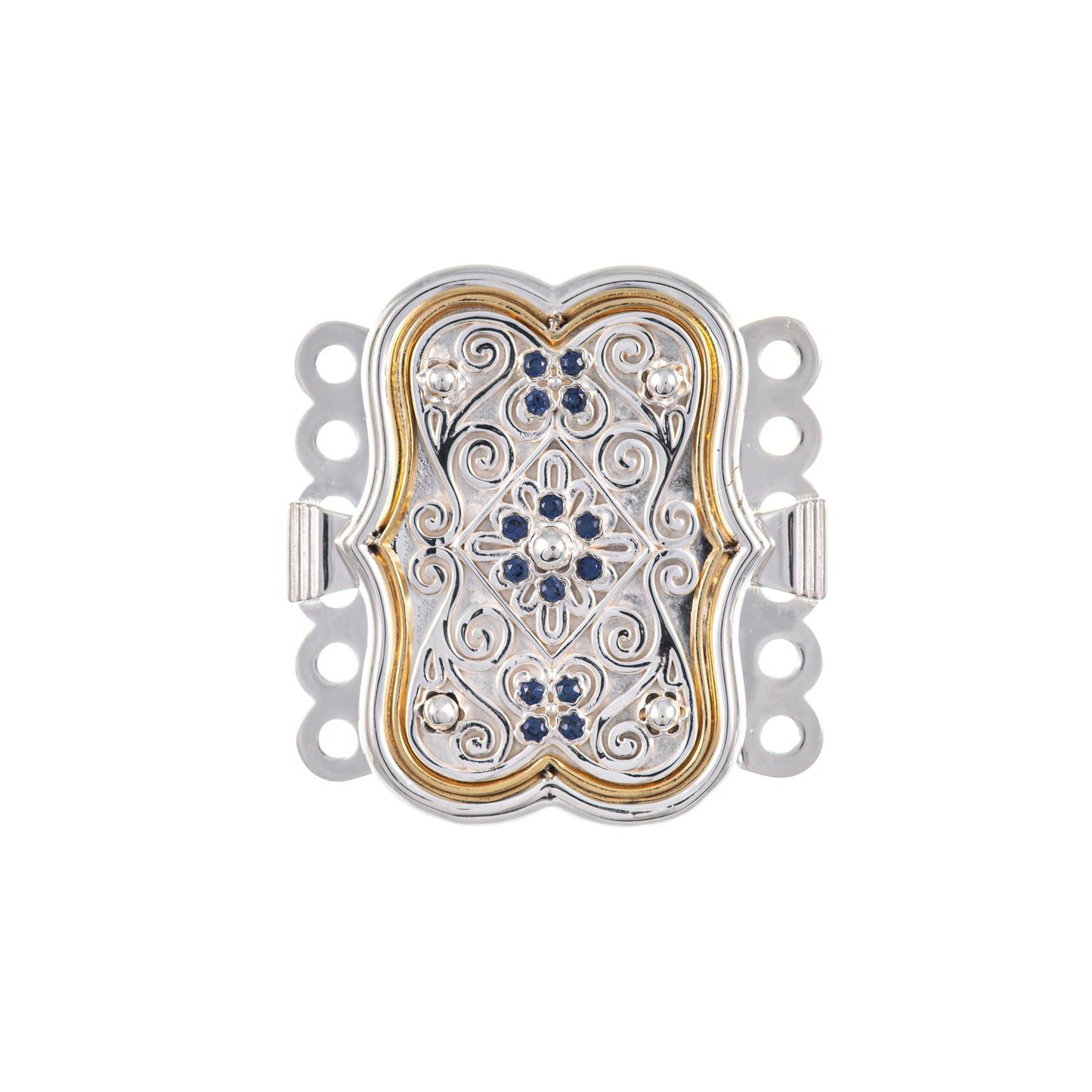 Schliesse Tracht 925 Silber blau