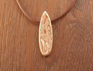 Mokume Gane Collier mit Lederband