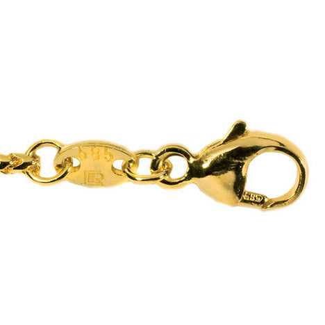 Bingokette 585 Gelbgold 1 2 mm 38 cm Gold Kette Halskette Goldkette Karabiner